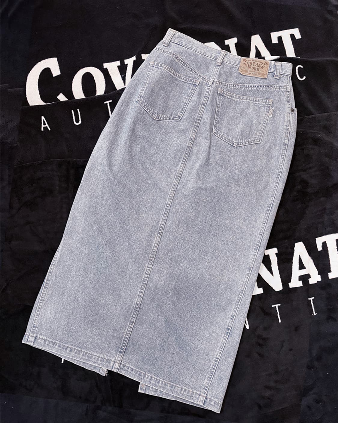 일본 빈티지워크 데님 롱스커트 상품이미지4