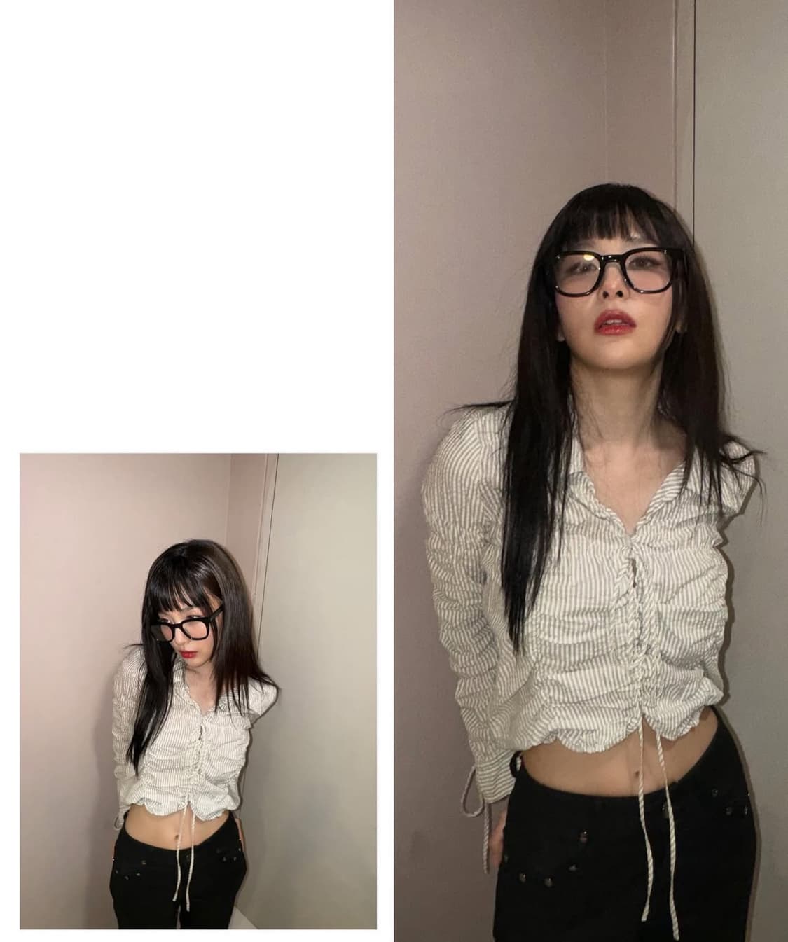 슬기착용) 로우클래식 셔츠 WRINKLE STRIPE SHIRT 상품이미지1