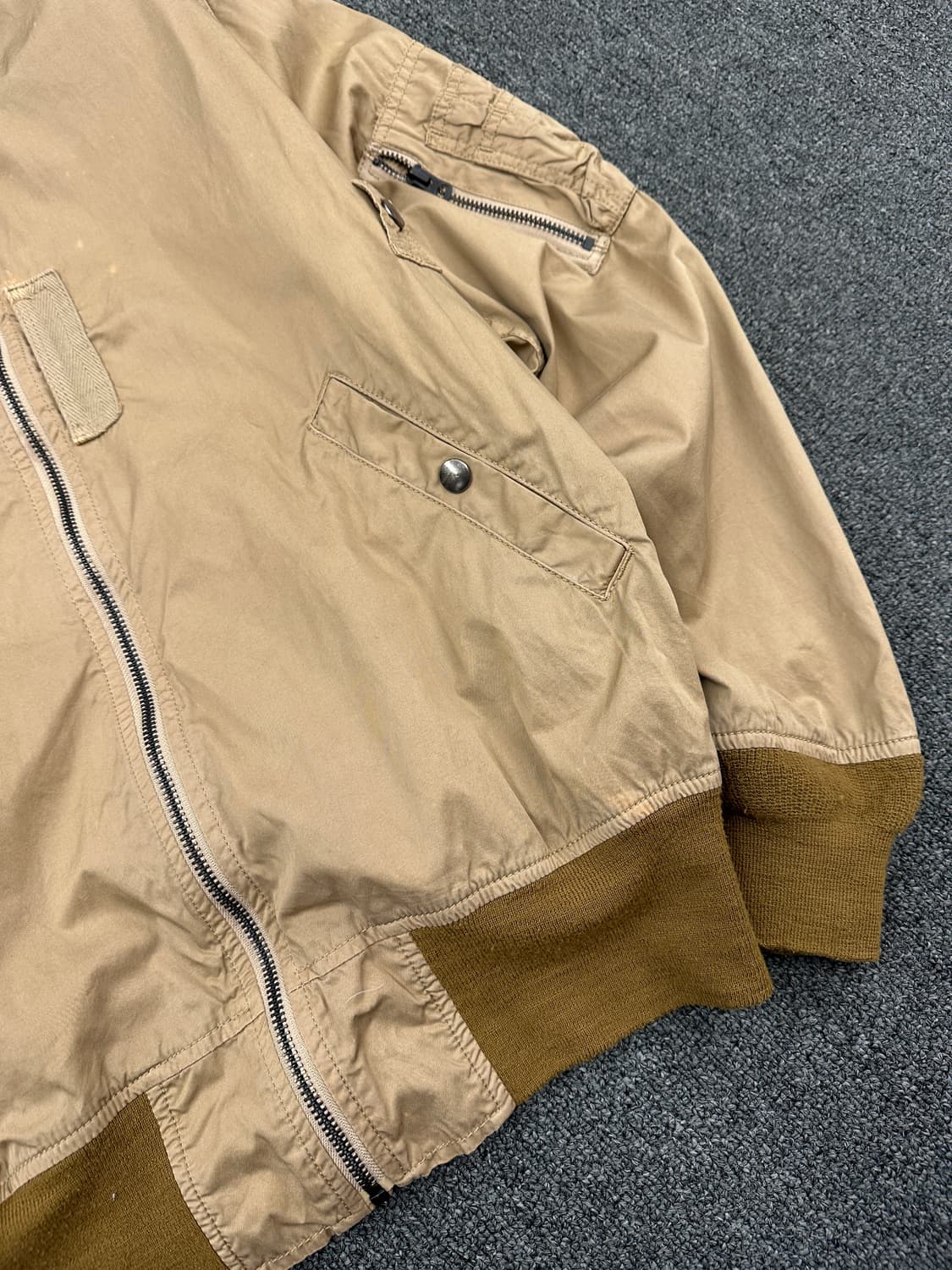 M) 알파 인더스트리 베이지 슬림 봄버자켓 항공자켓 상품이미지5