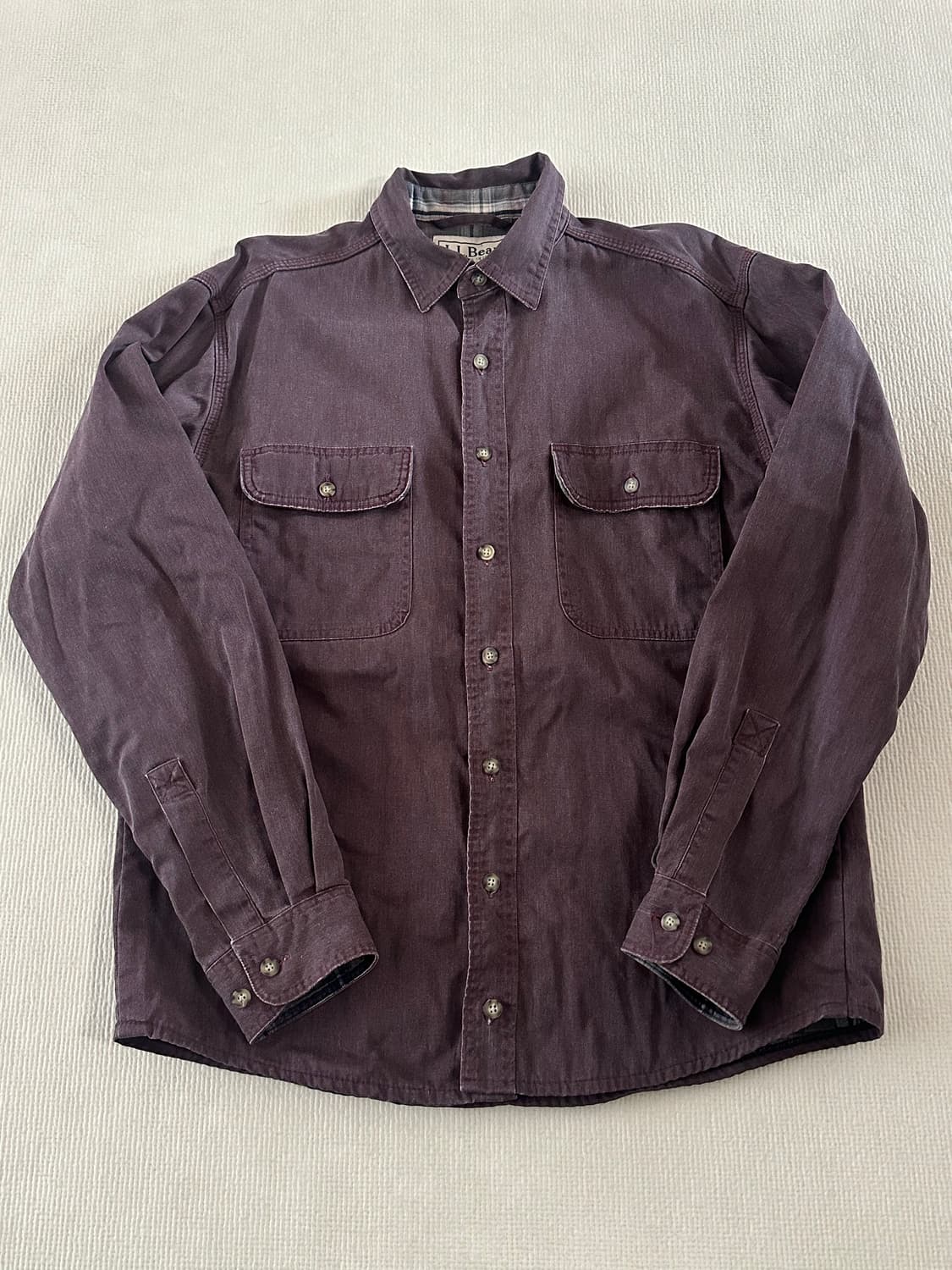 M) 엘엘빈 L.L.Bean 코튼 셔츠 캔버스 안감 체크 무늬 남방 상품이미지2
