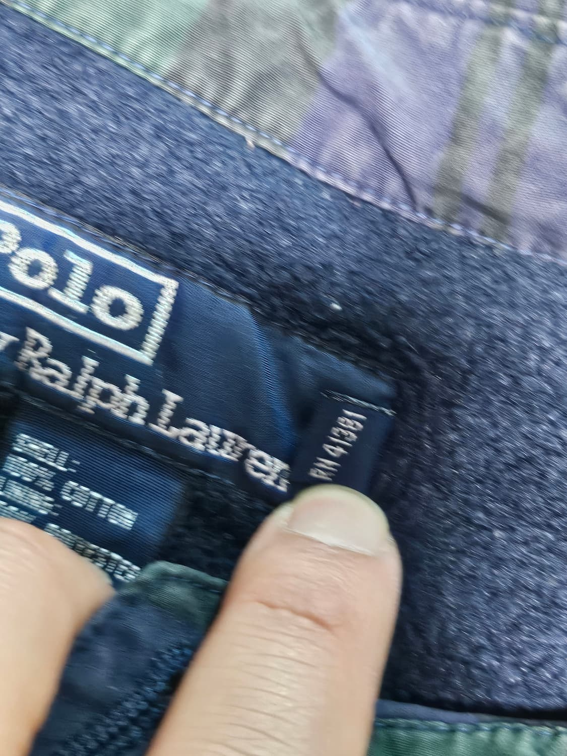 90s 폴로랄프로렌 스포츠 성조기 체크패턴 스윙탑 블루종 자켓 XL 상품이미지4