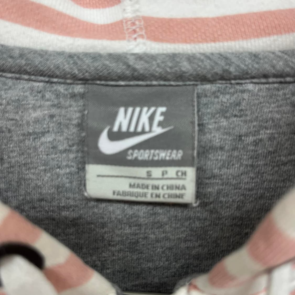 나이키 y2k 베이비핑크 스트라이프 걸즈 여리핏 후드집업 희귀져지(S) 상품이미지6