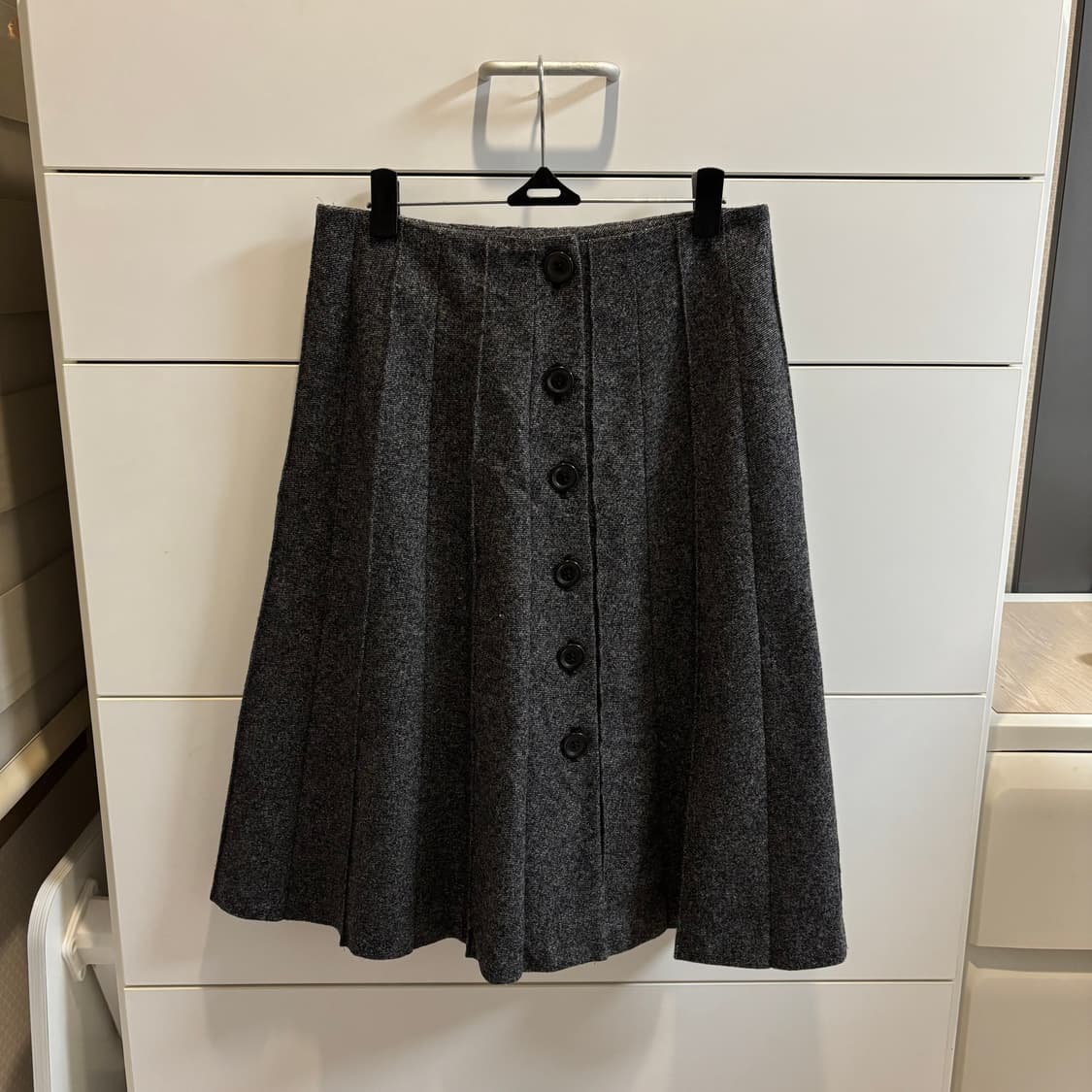 KUMIKYOKU 일본제  버튼 울 미디 스커트 상품이미지1
