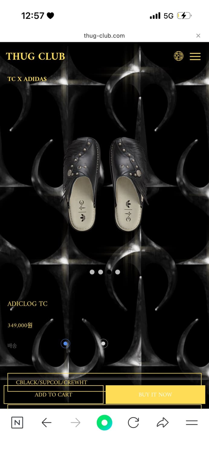 떠그클럽x아디다스 아디클로그 블랙 상품이미지3