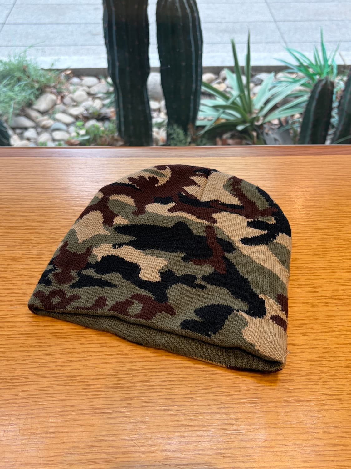 USA 카모플라쥬 패턴 플리스 비니 상품이미지1