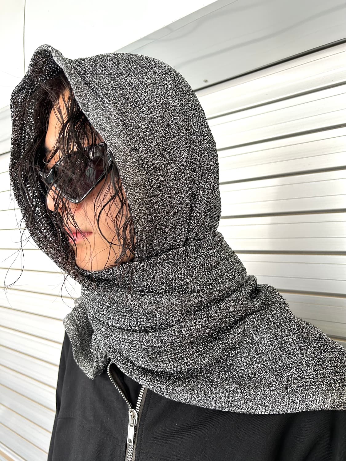 Silver Glitter Pattern Muffler 상품이미지2