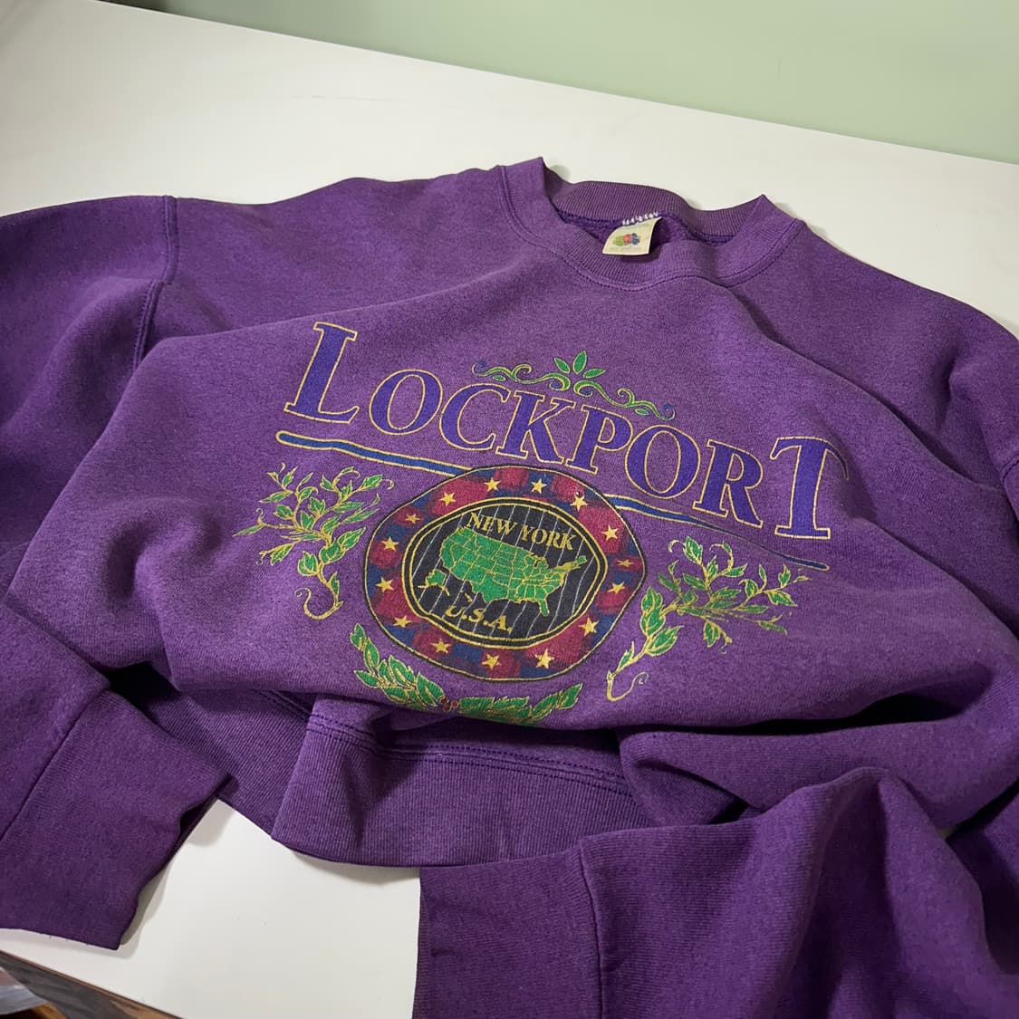  L 후르츠오브더룸 오버핏 퍼플 뉴욕 LOCKPORT 스웻셔츠 맨투맨  상품이미지1