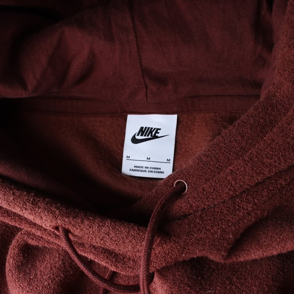 나이키 브라운 센터 스우시 테리 후드 M 상품이미지5