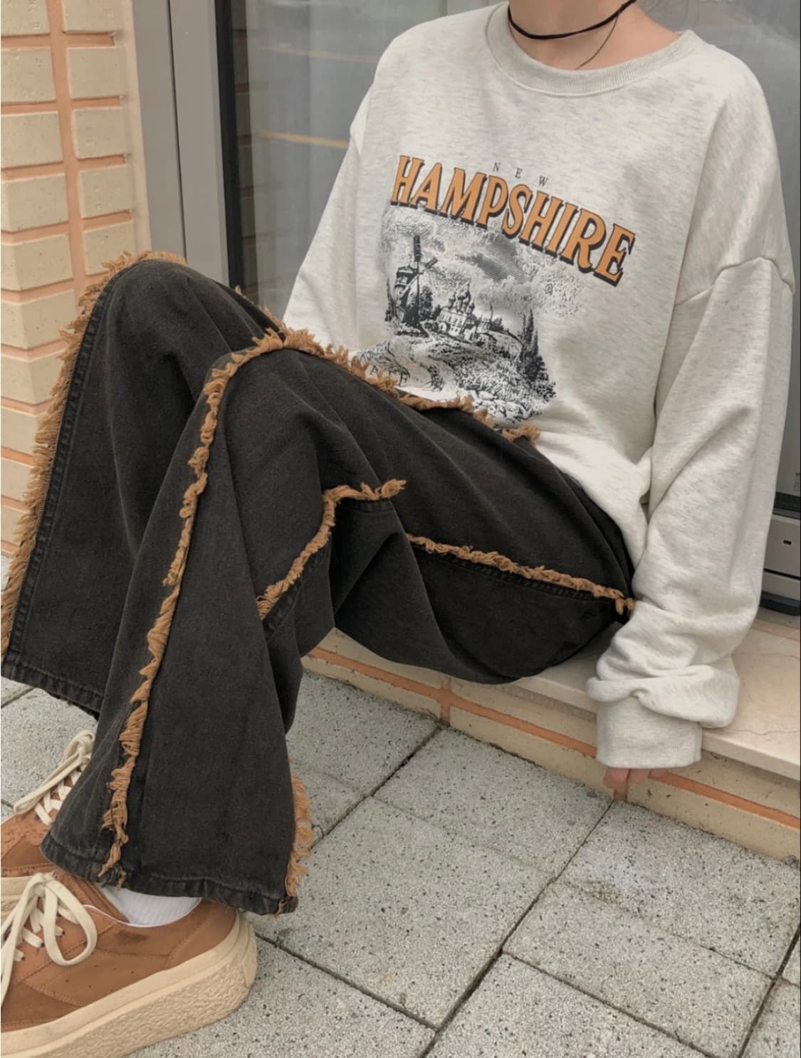 빈블 태슬 빈티지 와이드팬츠 상품이미지3