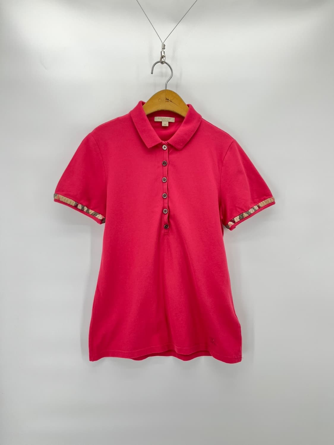 [Burberry 버버리 브릿 슬림핏 체크라인 PK티셔츠 상품이미지1