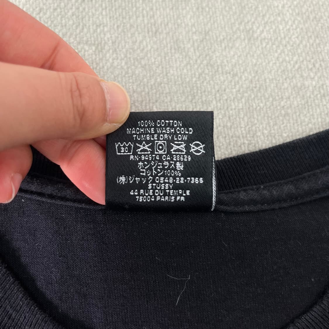 100 스투시 스퀘어드 블랙 반팔 티셔츠 상품이미지4