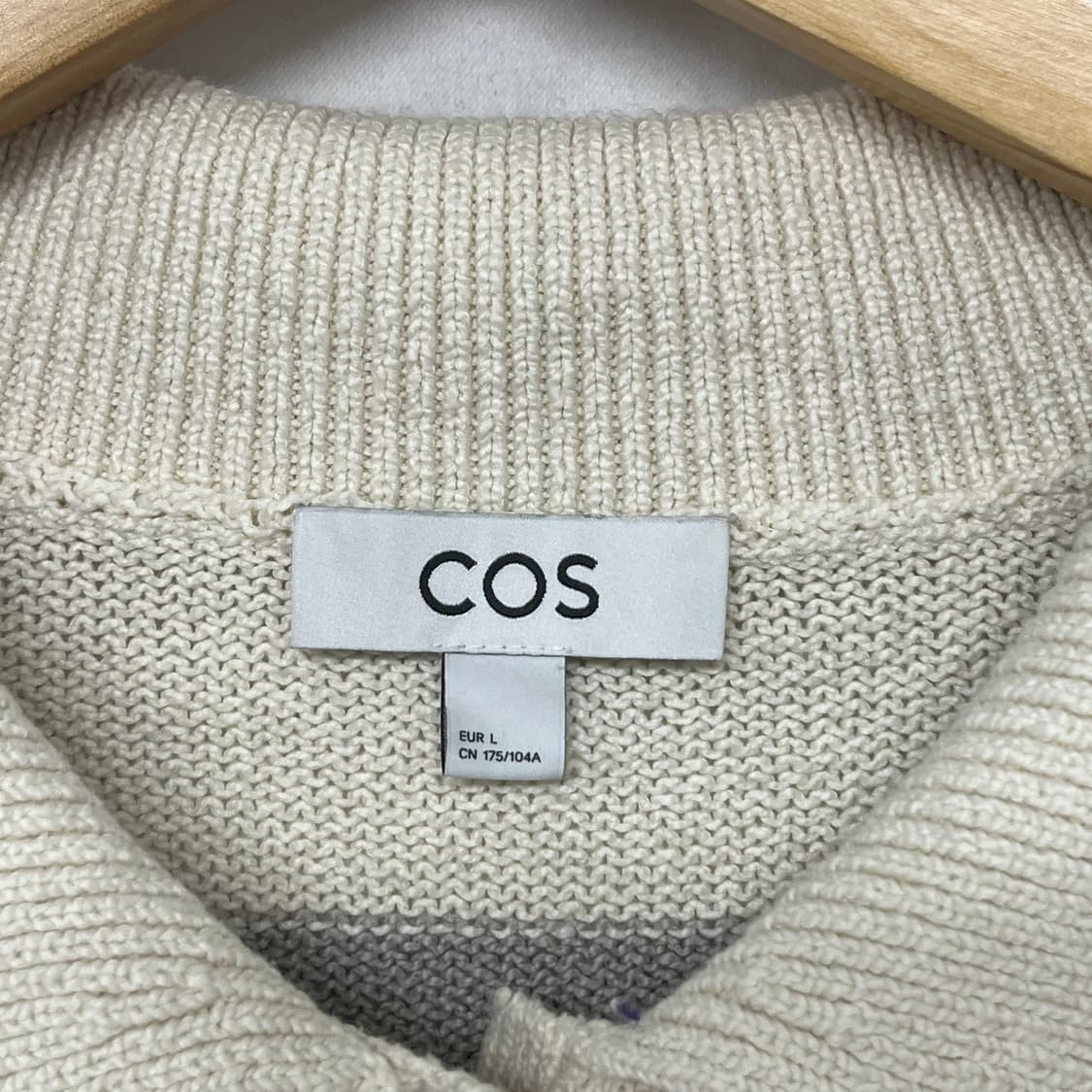 COS 코스 숏 슬리브 스트라이프 반팔 가디건 크림 상품이미지4