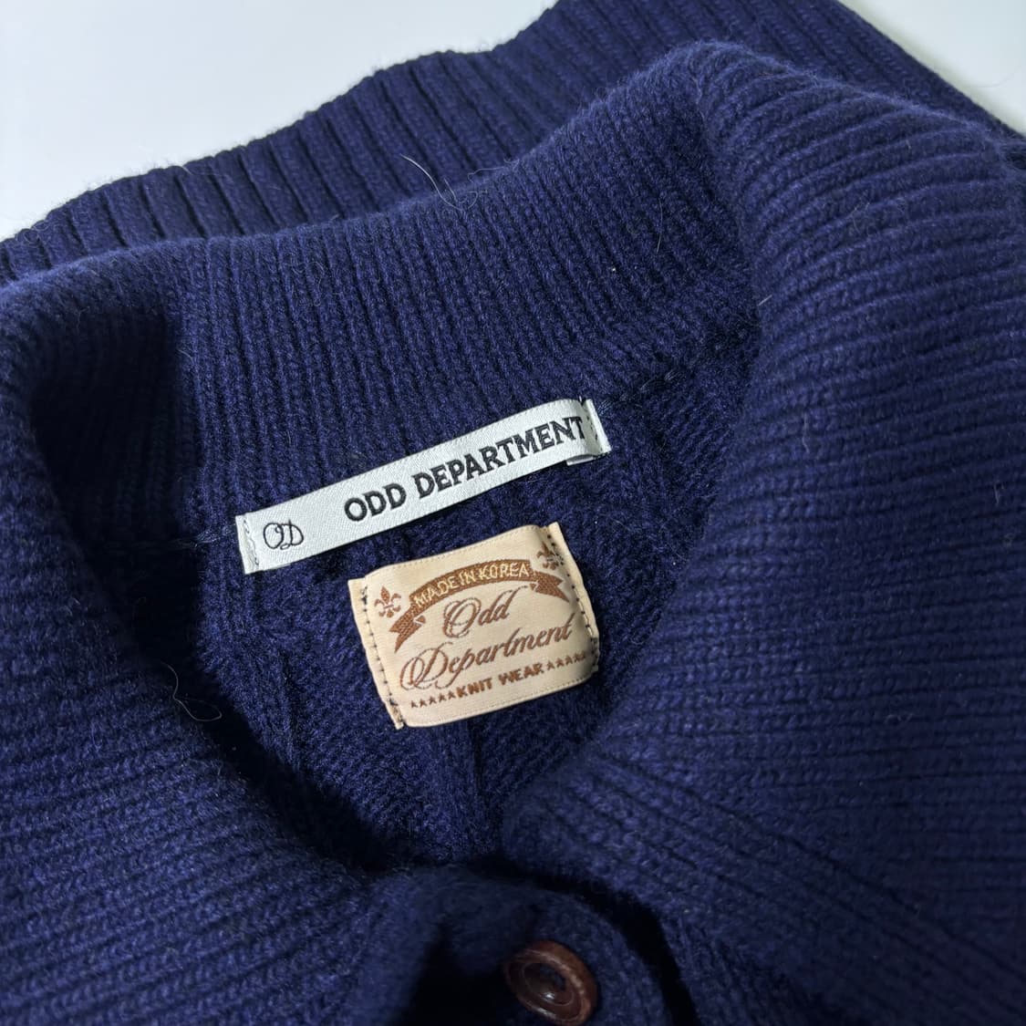 우먼M 오드 디파트먼트 ODD 다크네이비 꽈배기 카라넥 가디건 상품이미지3