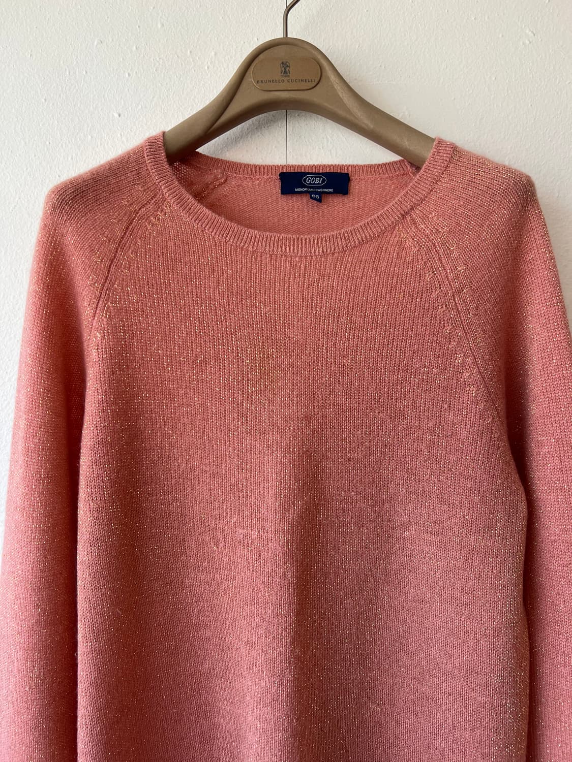 고비 GOBI 여성 핑크 캐시미어100 라운드니트 상품이미지1