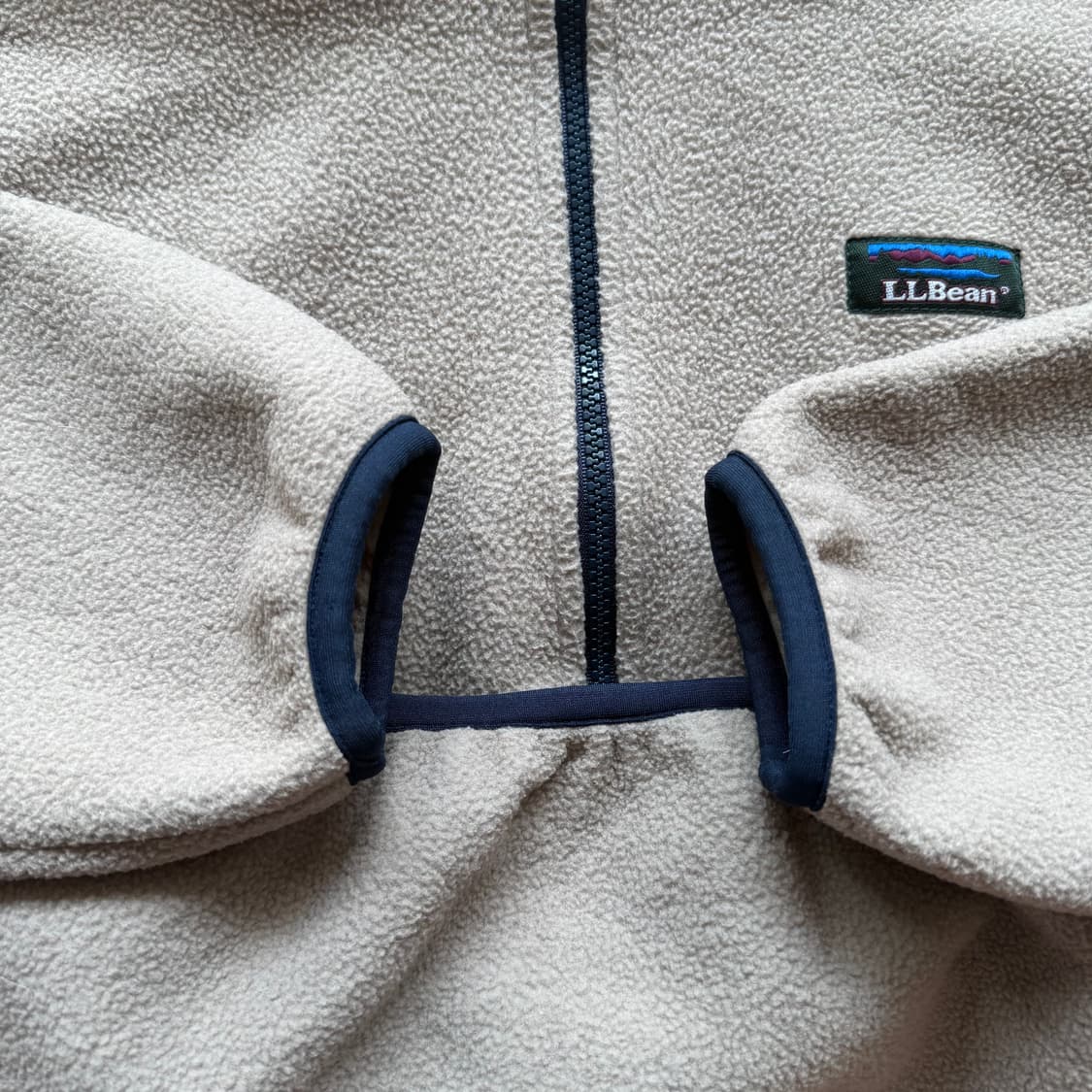 90s L.L.Bean 플리스 하프 집업 오트밀 상품이미지7