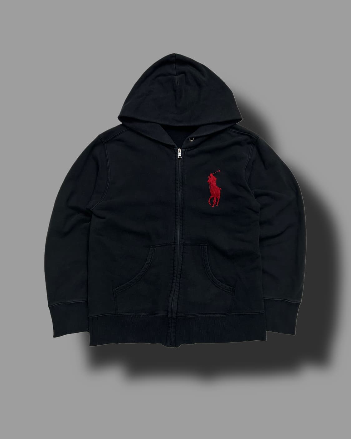 폴로 랄프로렌 레드 빅포니 블랙 후드집업 L 상품이미지5