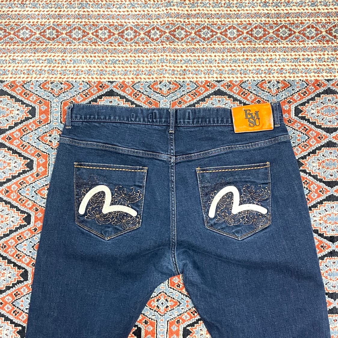 에비수 진청 자수 데님 팬츠 남성38 상품이미지4