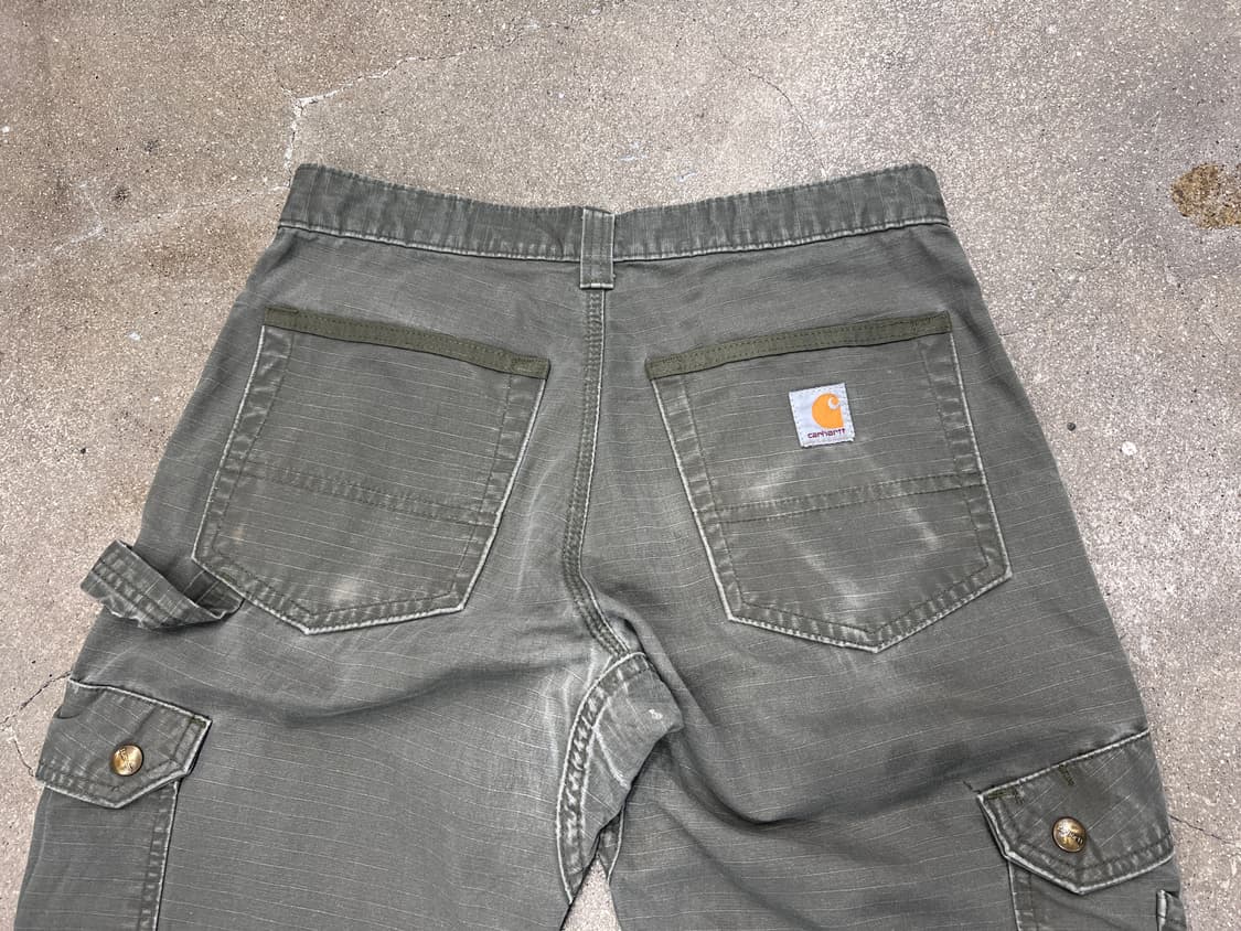 칼하트 더블니 카고 팬츠 립스탁 모스그린 상품이미지6