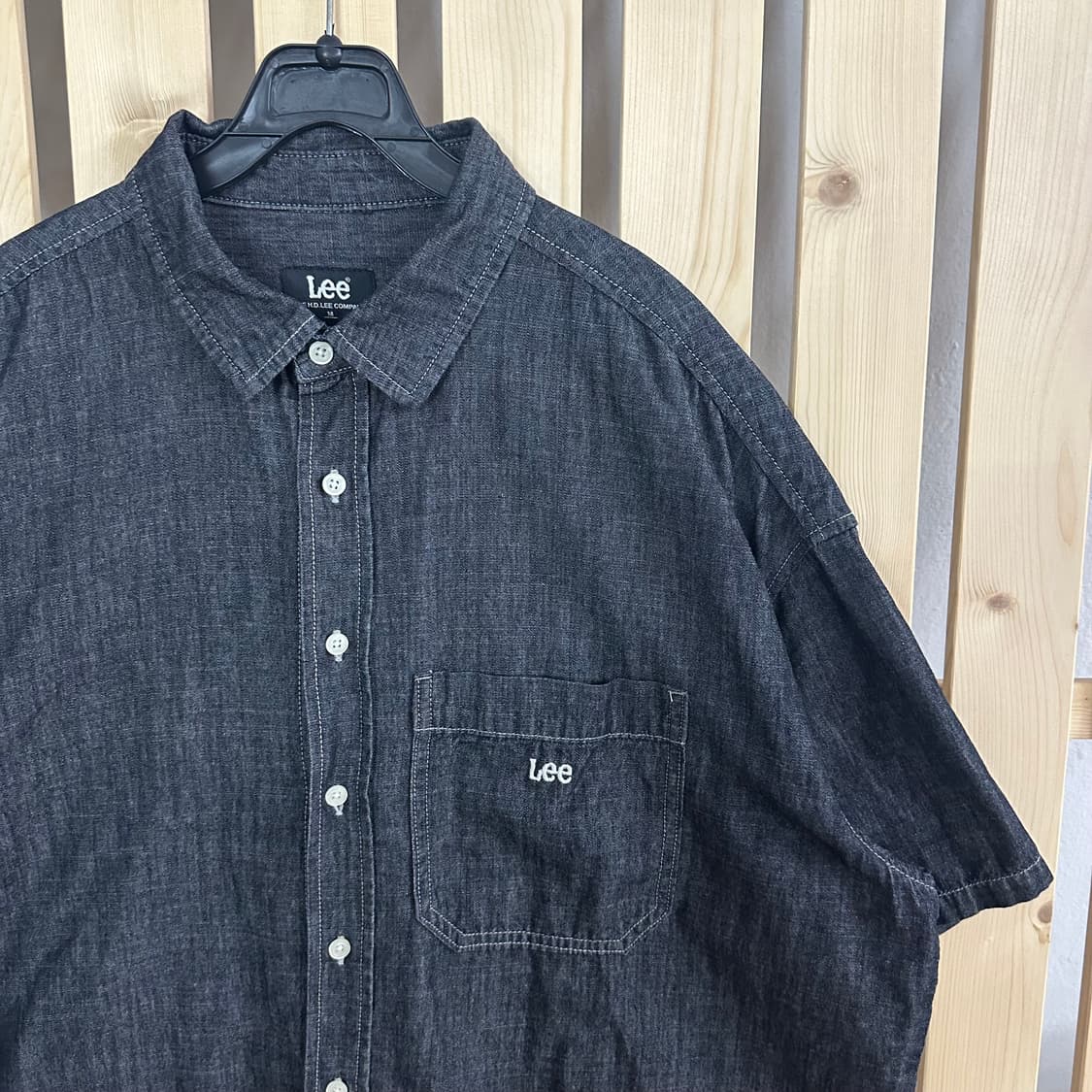 (XL) LEE 리 청 데님 반팔 셔츠 남방 상품이미지3