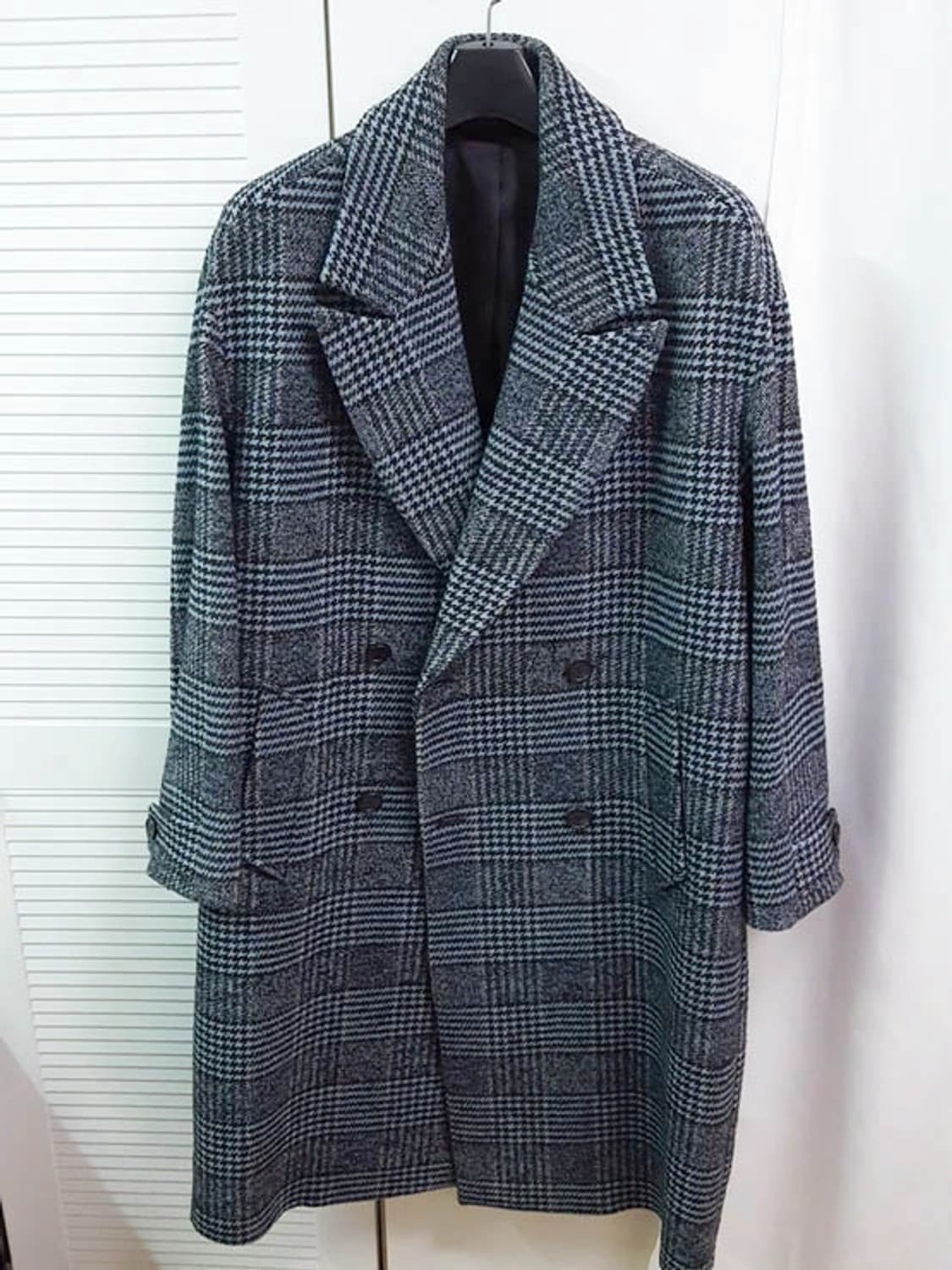 시스템옴므 남성 오버핏 체크 롱코트 105-110 상품이미지1