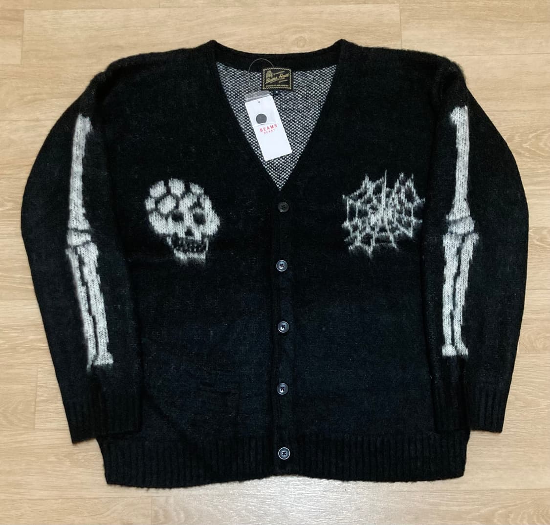 빔즈 해골 문양 샤기 가디건 M 상품이미지1