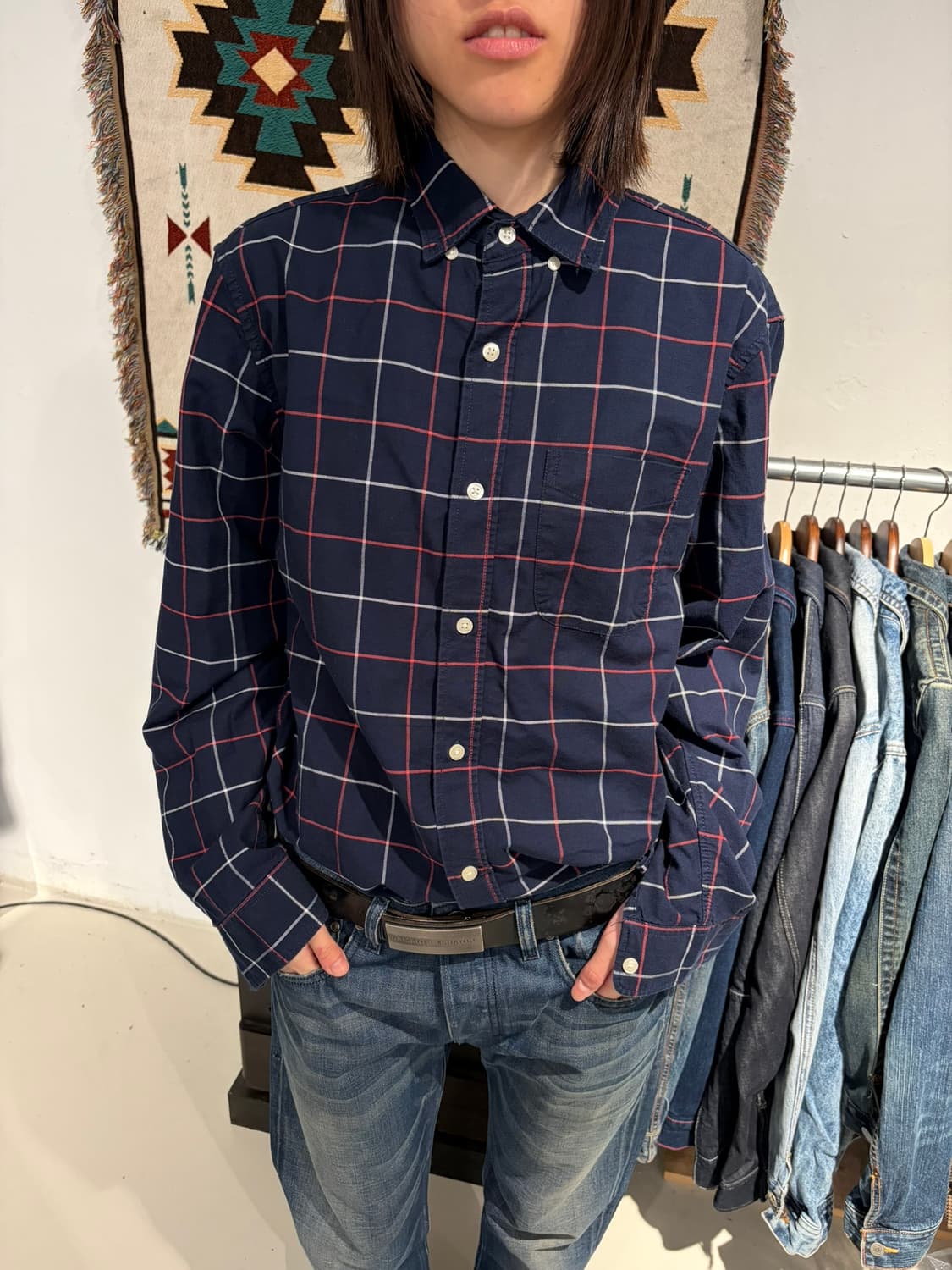 Gap 타탄 체크 긴팔 셔츠 상품이미지1