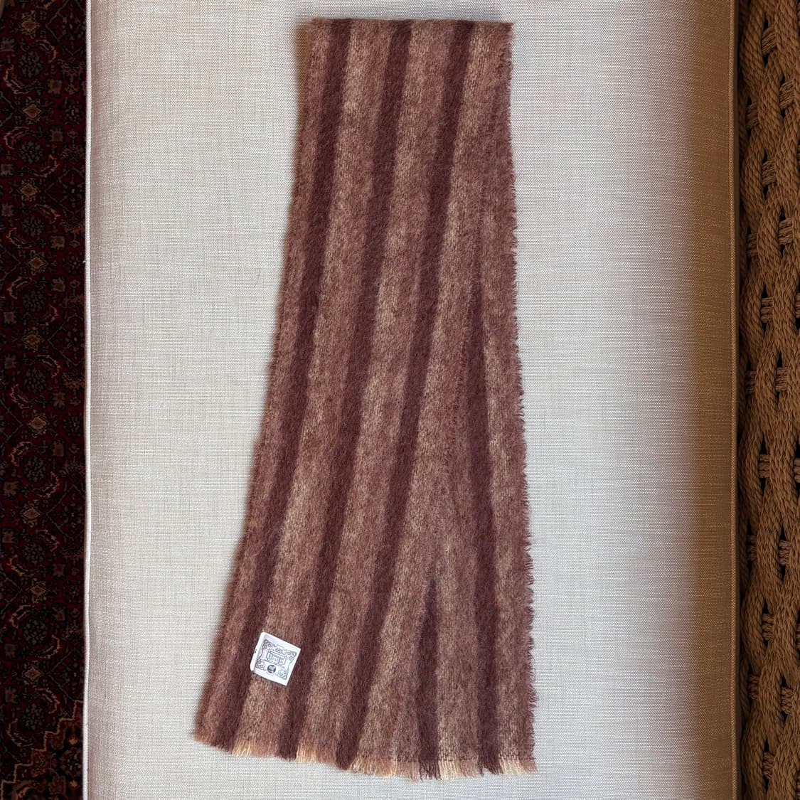 80s IRELAND Donegal Design 모헤어 울 머플러 상품이미지6