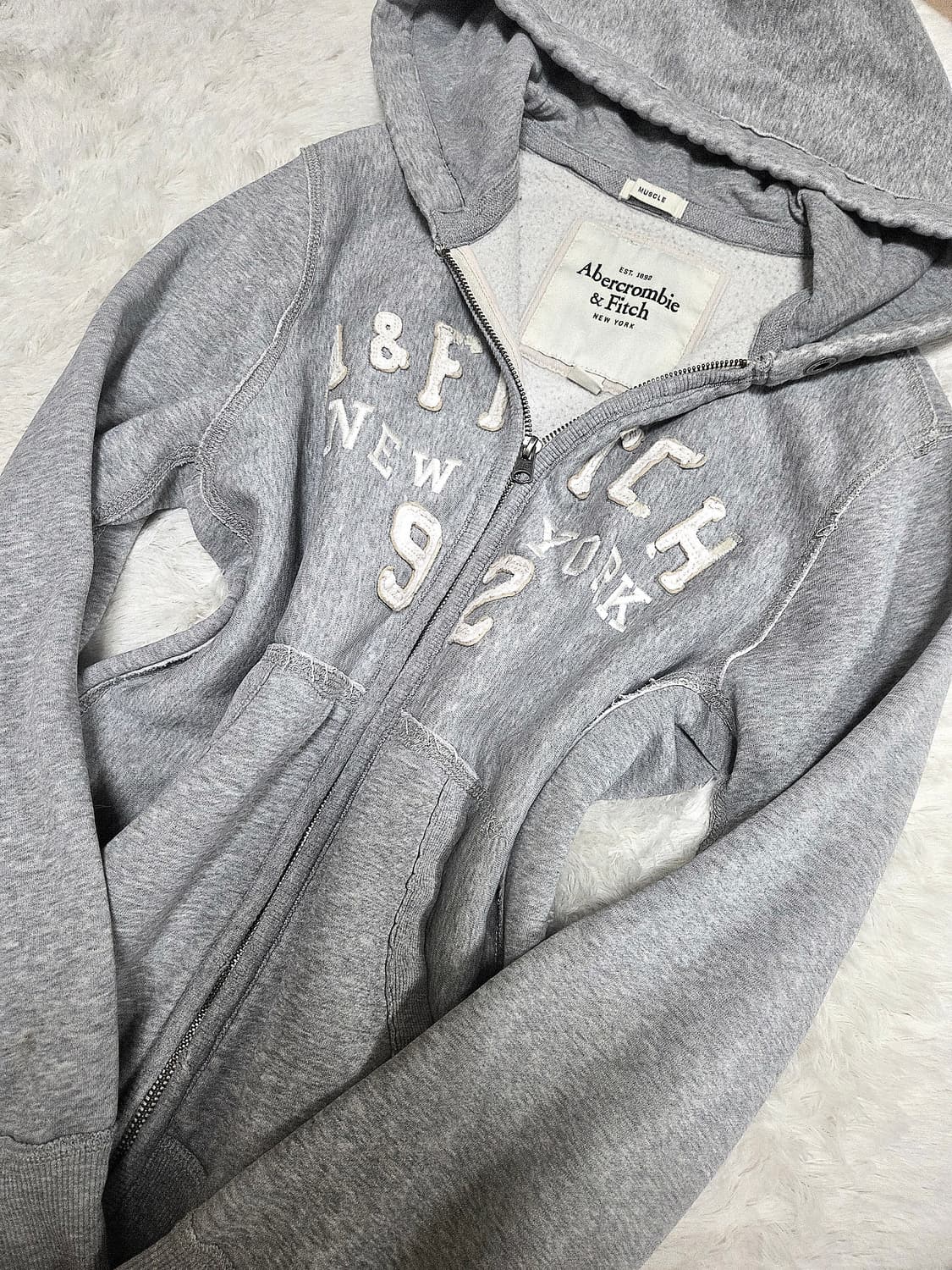 아베크롬비 그레이 후드집업 M 상품이미지1
