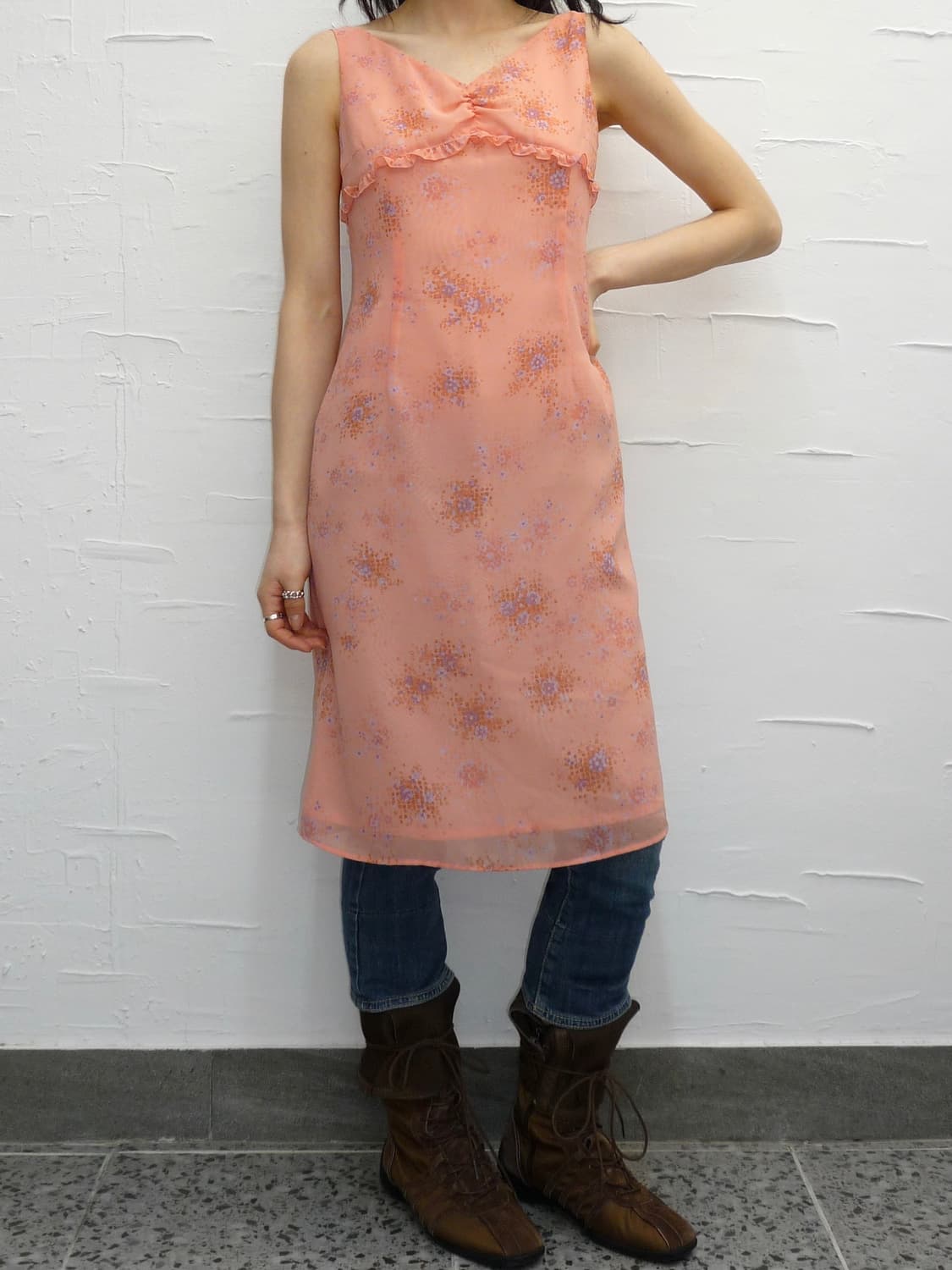Coral floral dress 상품이미지2
