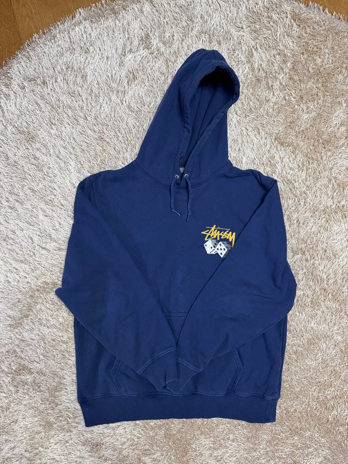 스투시 네이비 다이스 후드 L 상품이미지2