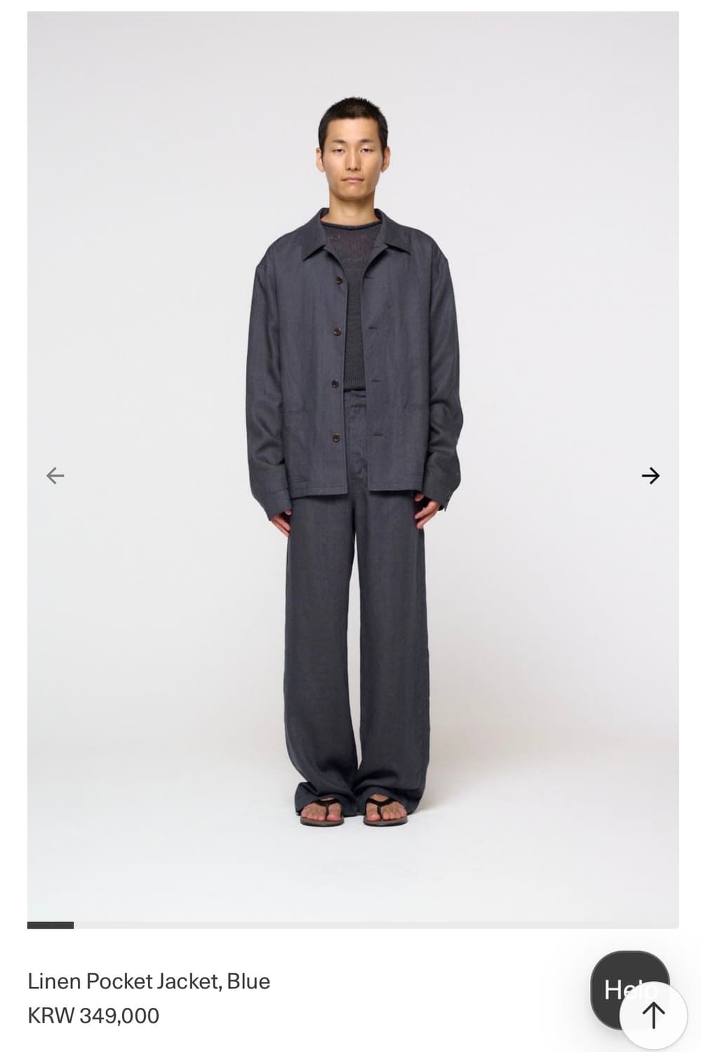[구매][M] Linen pocket jacket blue 상품이미지1