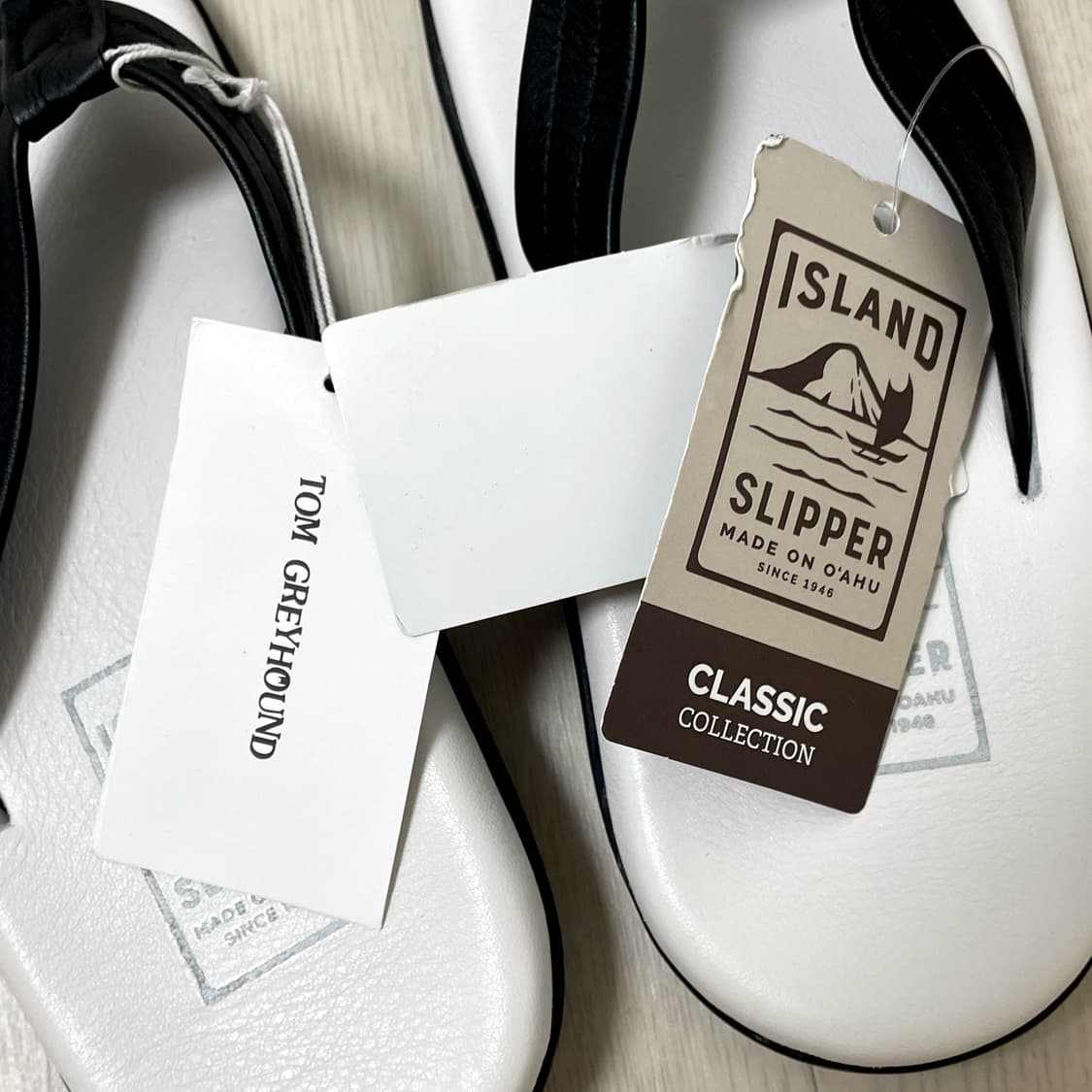 아일랜드/ 화이트 블랙 레더 슬리퍼/ 9 상품이미지4