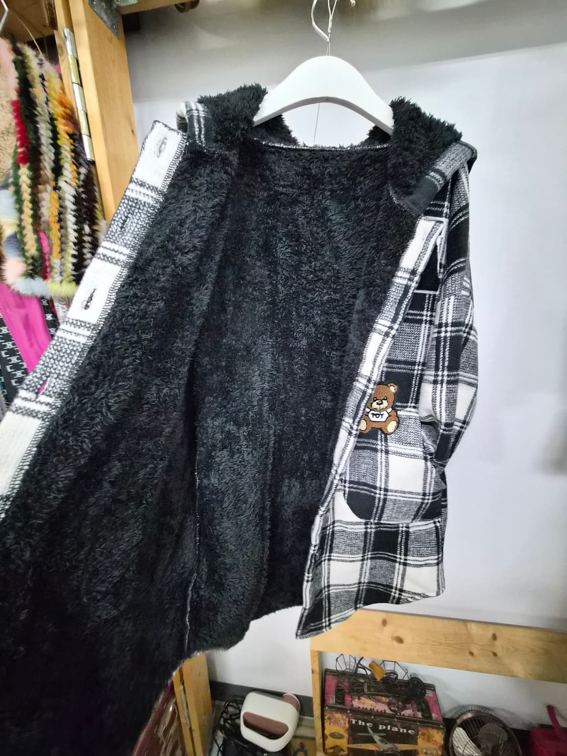 자수와팬 퍼 내피 후드 아우터 상품이미지5