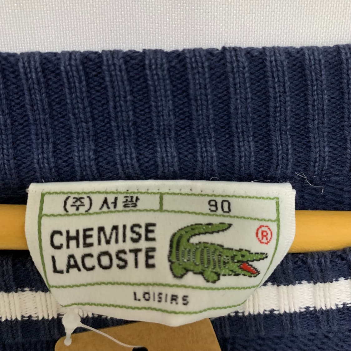 Lacoste 라코스테 로고 네이비 케이블 니트 90 빈티지 스웨터 상품이미지6