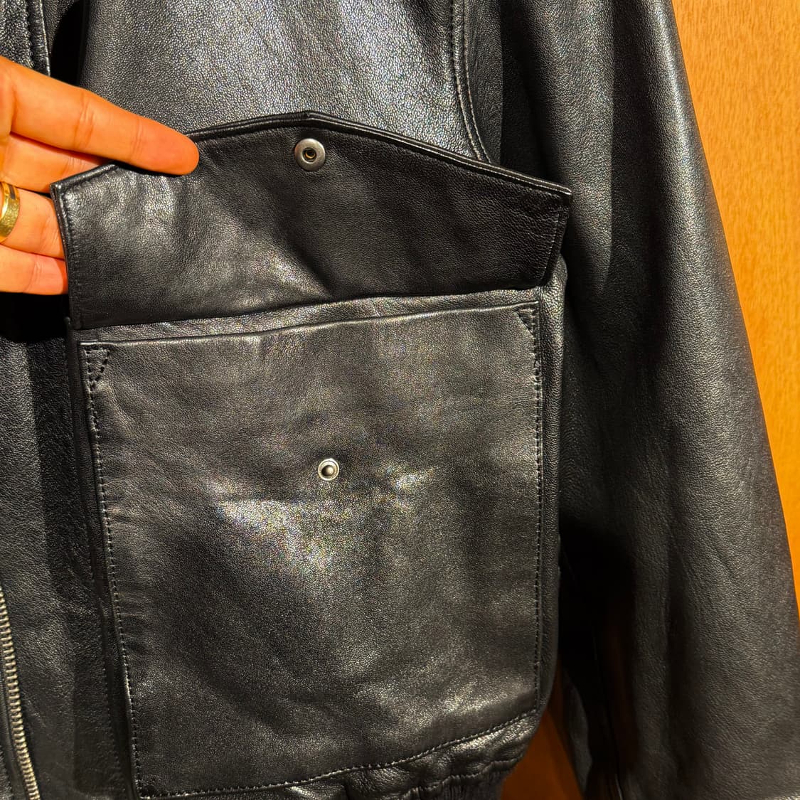 Zara 자라 헤비 양가죽 A-2 에비에이터 자켓 L 105 상품이미지4