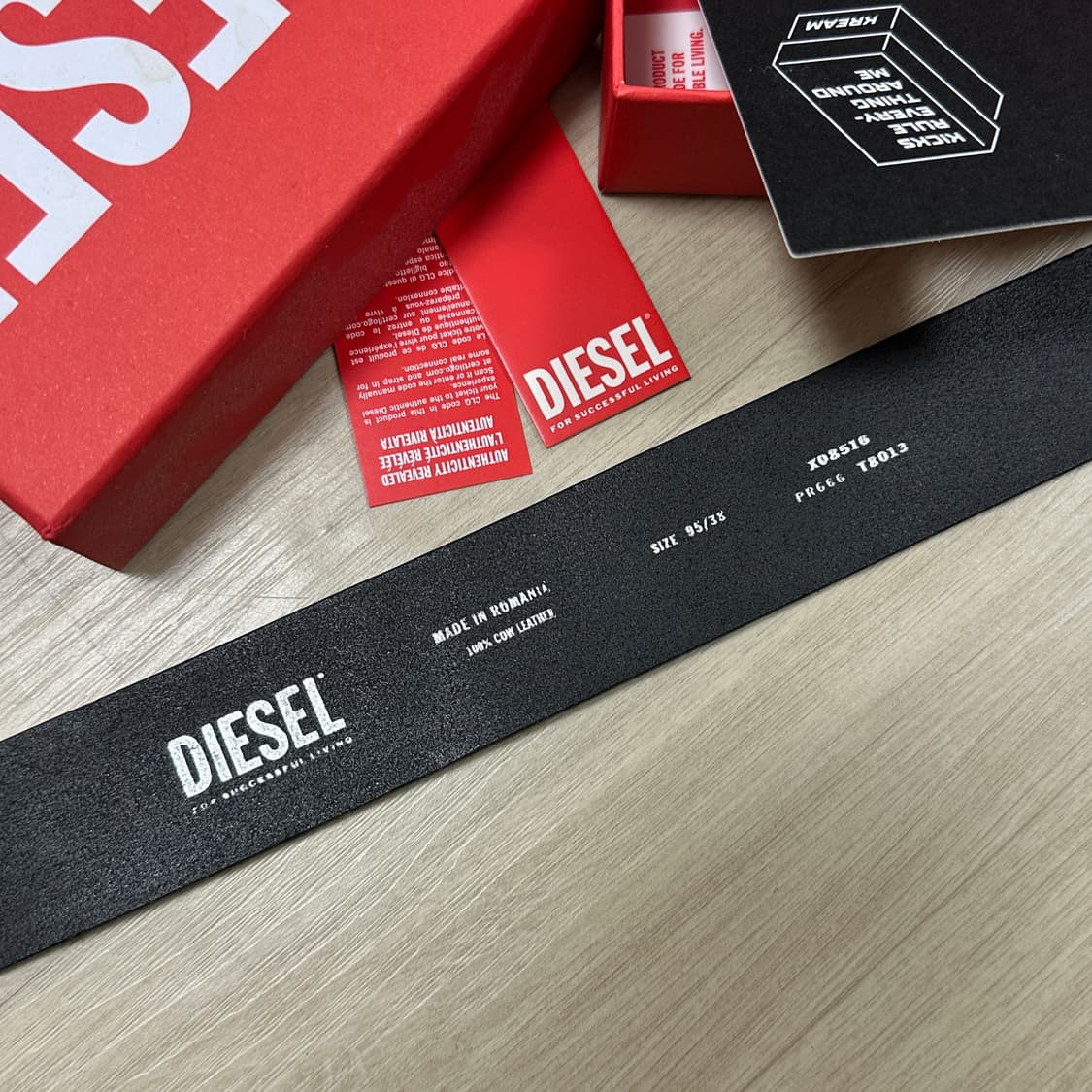 디젤 Diesel 레더 벨트 D 버클 블랙 95 상품이미지4