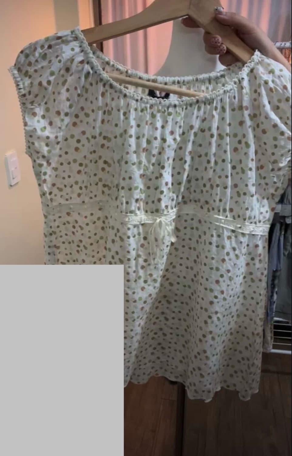 일본 빈티지 마루 반팔 블라우스 셔츠 민소매 슬리브리스 모리걸 하구미 상품이미지5