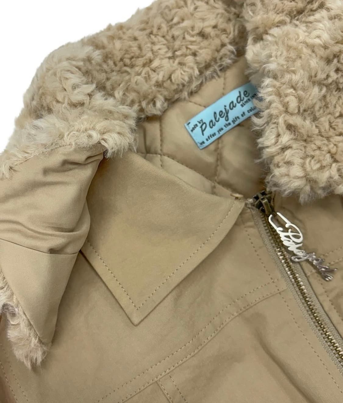 페일제이드 빈티지 코튼 패디드 봄버 점퍼 베이지 상품이미지3