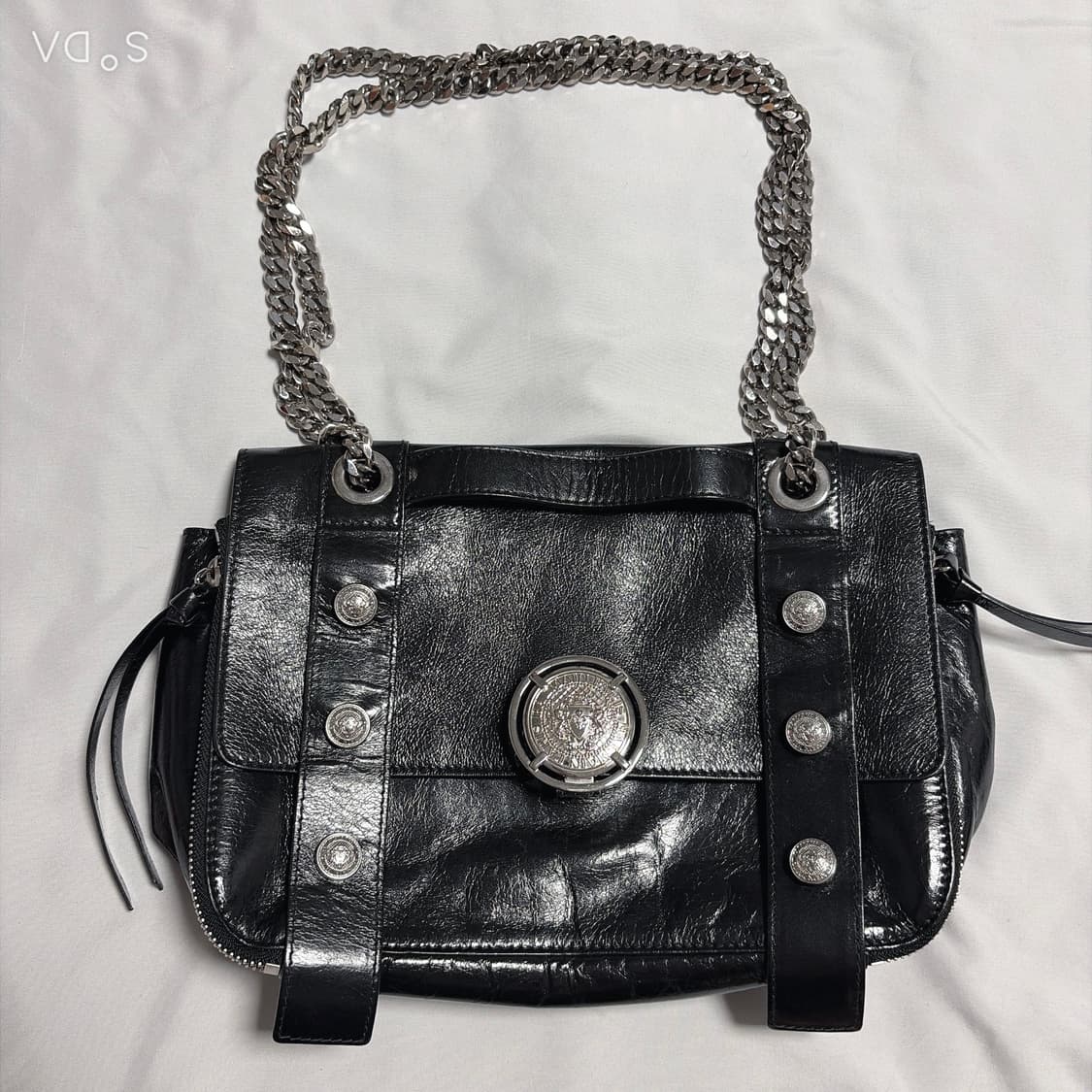 발망 블랙 레더 체인 숄더백 상품이미지1