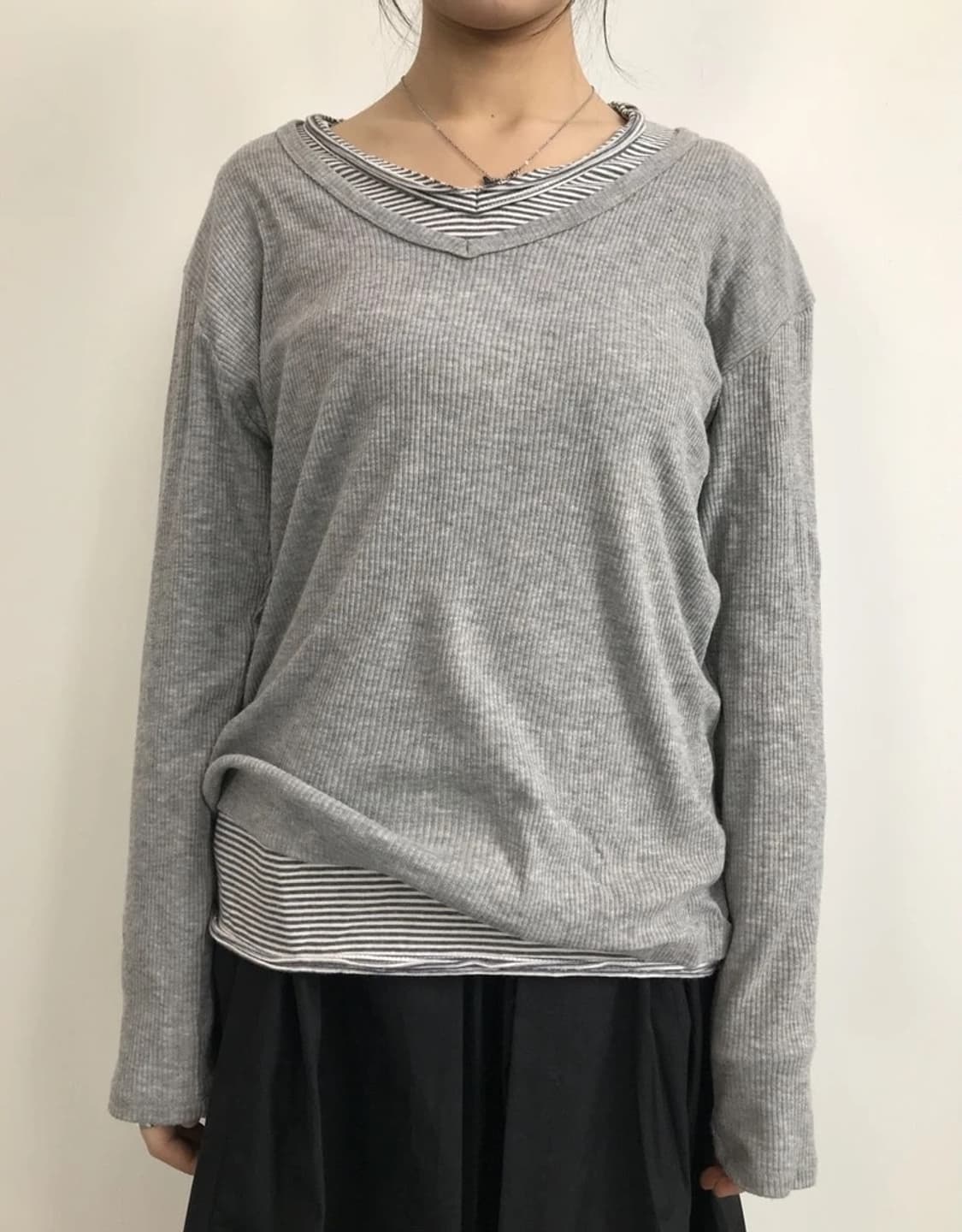 Mens Melrose Double Layer V Neck Knit 상품이미지2