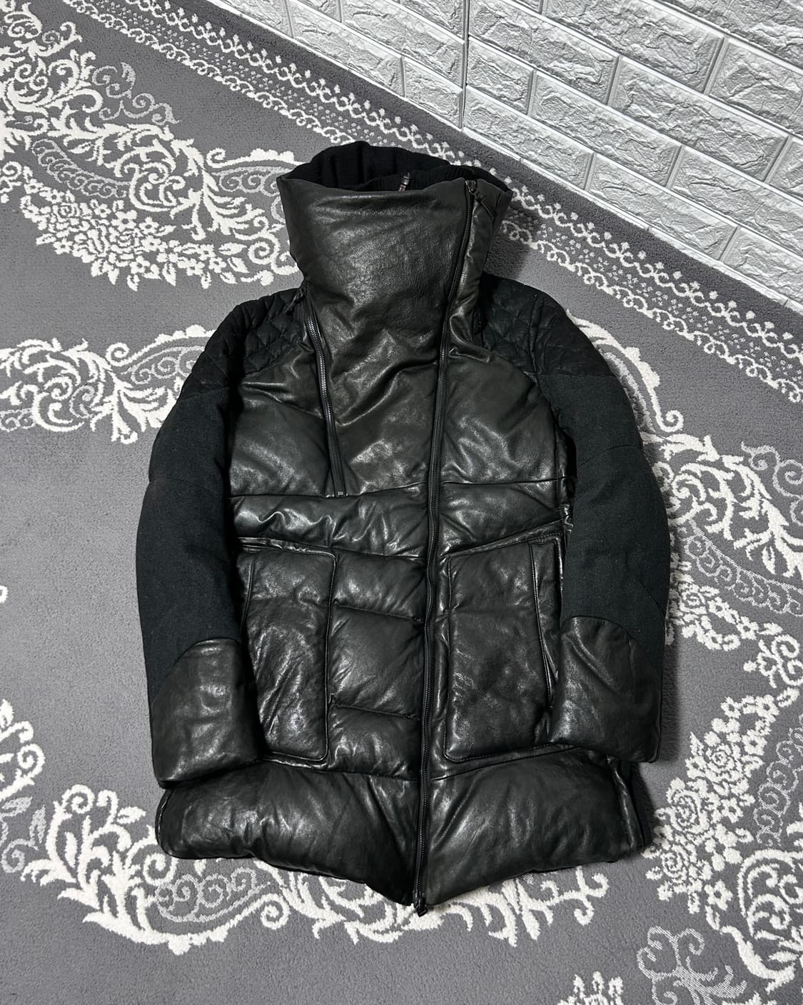 TIME 하이넥 램스킨 패딩 자켓 상품이미지1