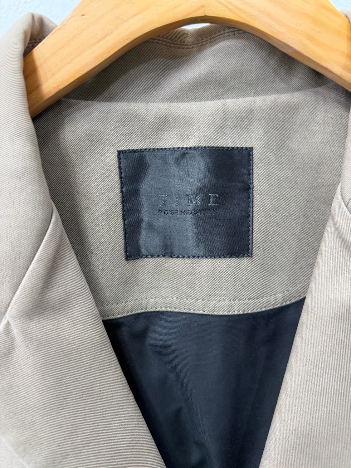 정품) TIME 타임옴므 베이지색 롱자켓 100 상품이미지6