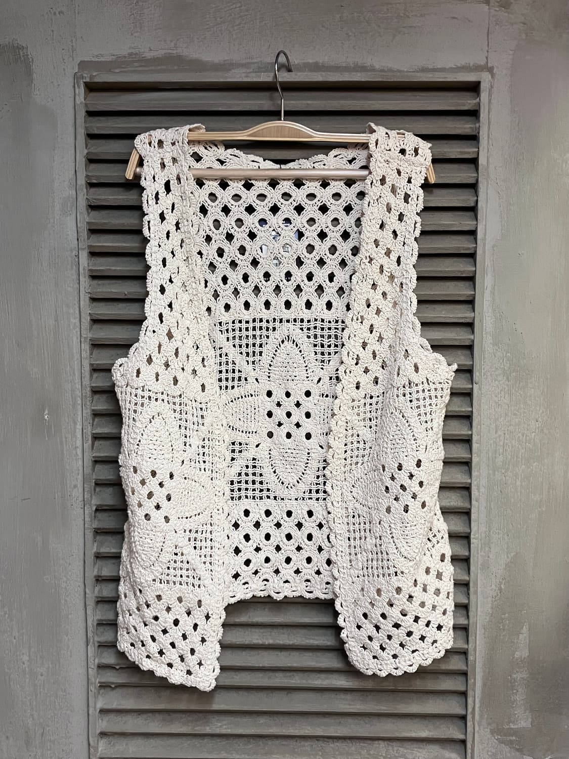 빈티지 뜨개 그물 니트 조끼 아이보리 #csz4105 상품이미지1