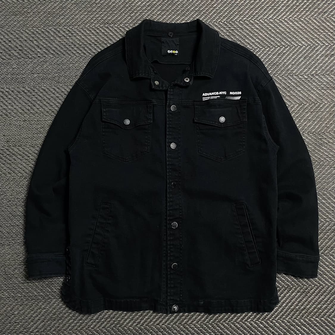 빈티지 빅로고 박시핏 워크 데님 자켓 블랙o 5341 상품이미지1