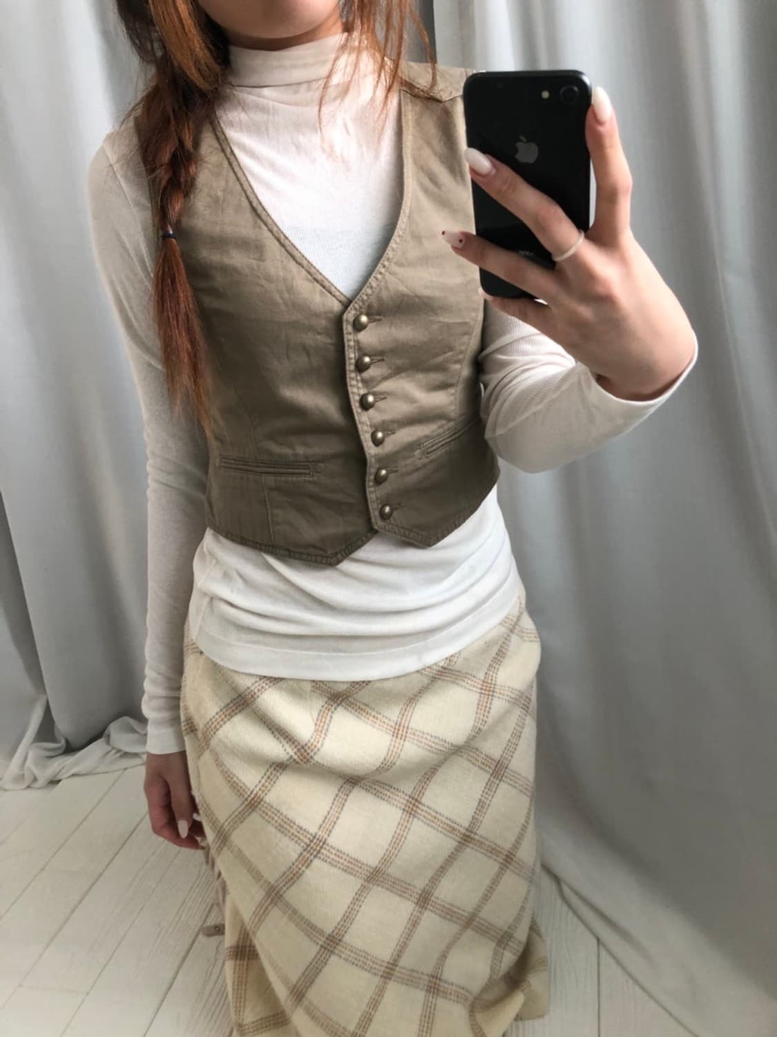 823. beige vintage vest  상품이미지6