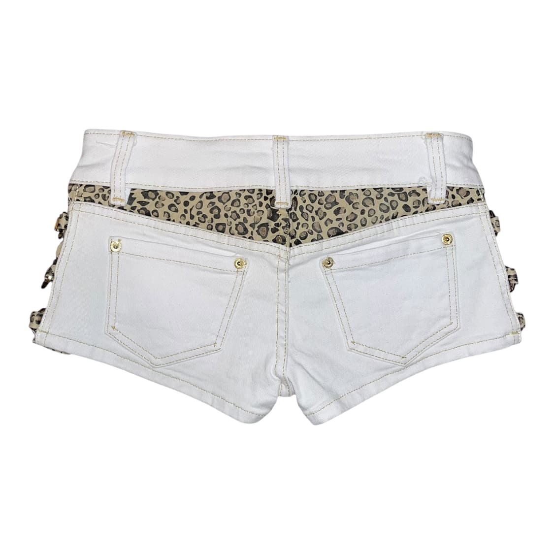 사이드 호피 링 화이트숏팬츠 갸루y2k펑크 상품이미지3