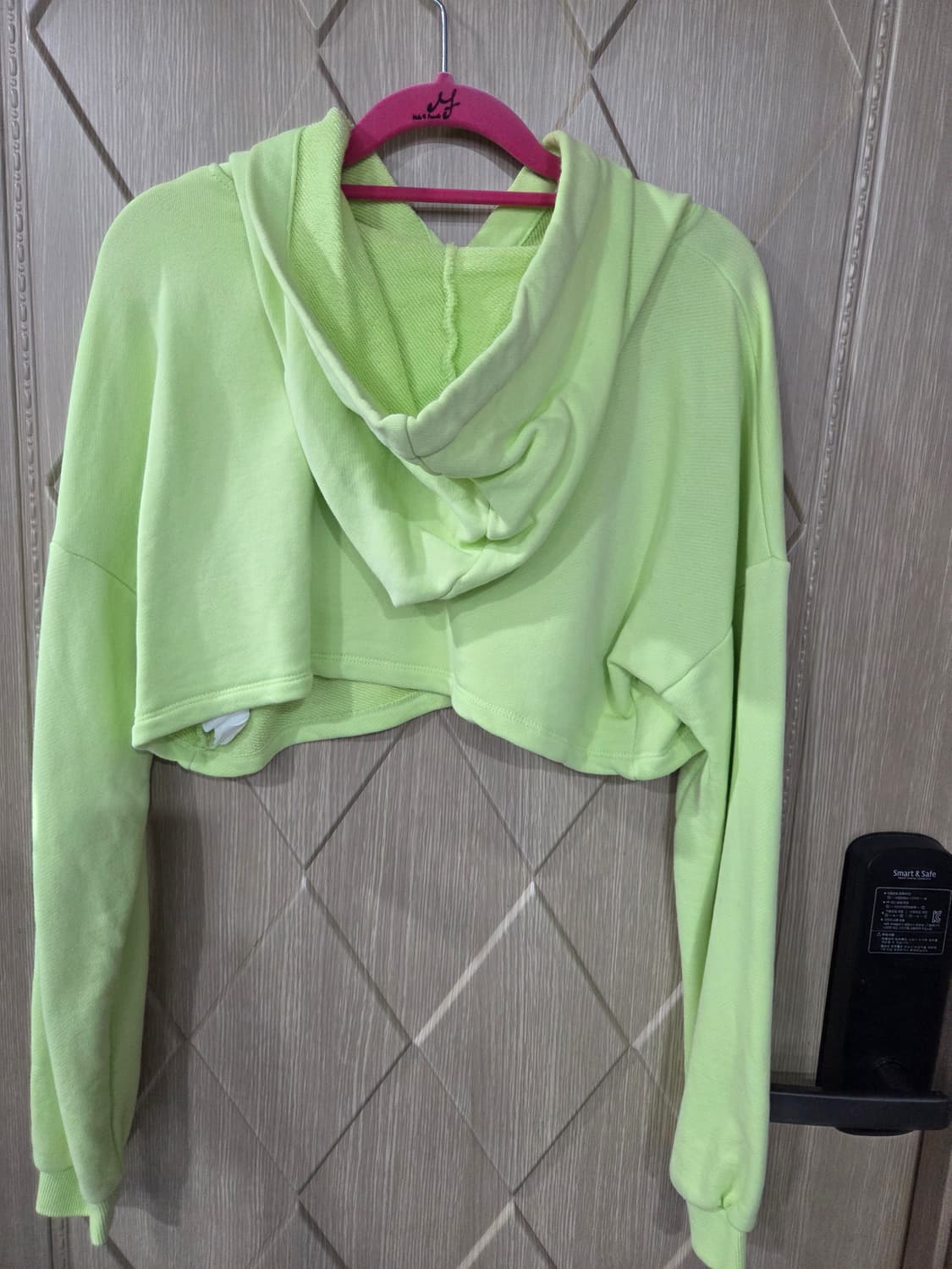 크롭 후드티 연두색 상품이미지2