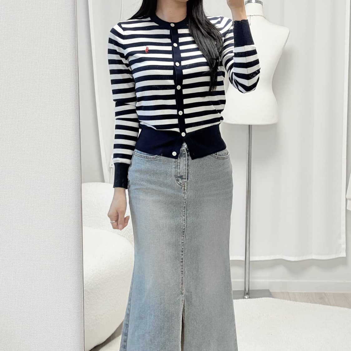 폴로 랄프로렌 피마면 스트라이프 가디건 상품이미지7