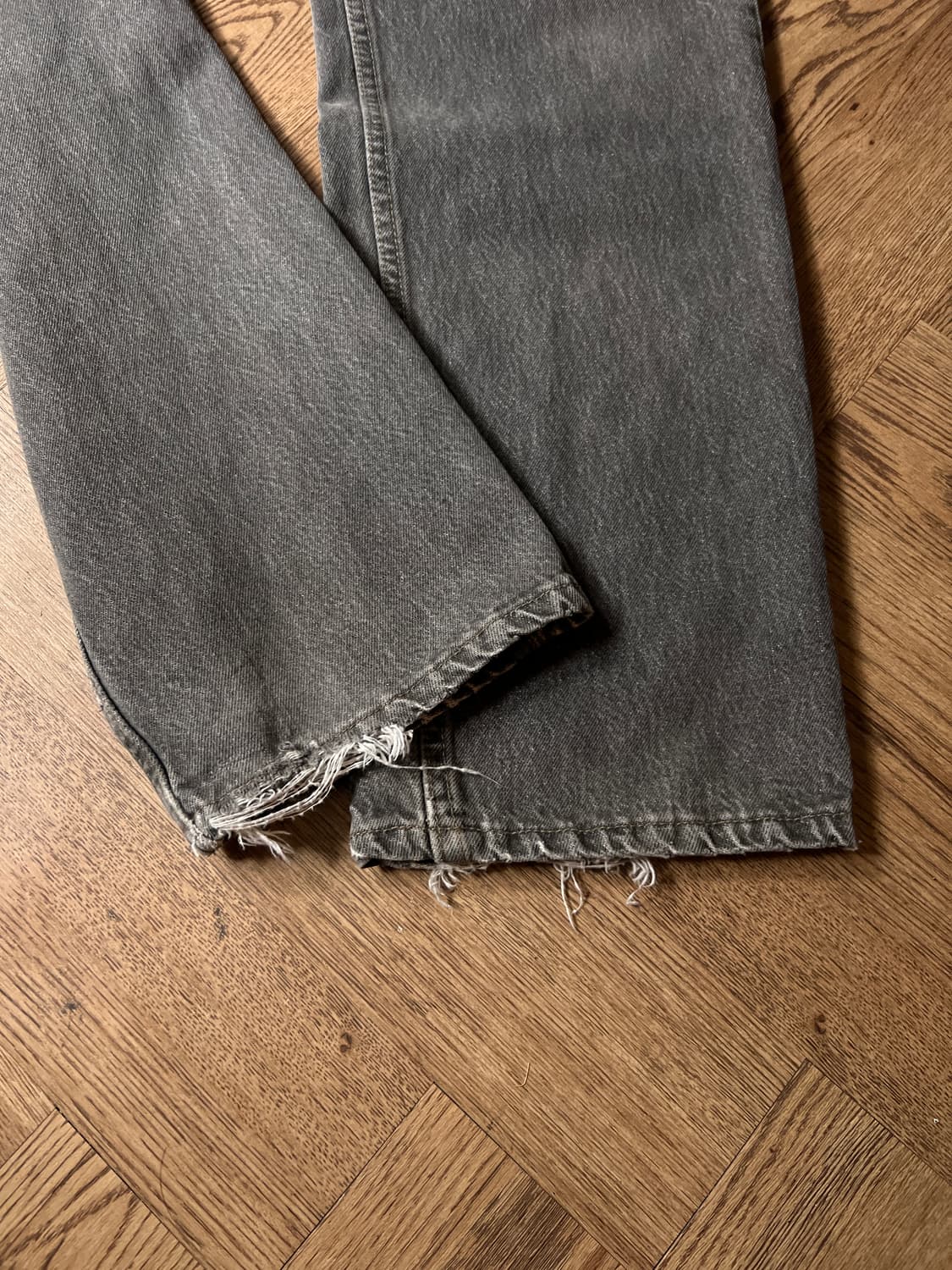 [36]90's 리바이스 501 USA Made 흑청 데님 팬츠 S18 상품이미지2