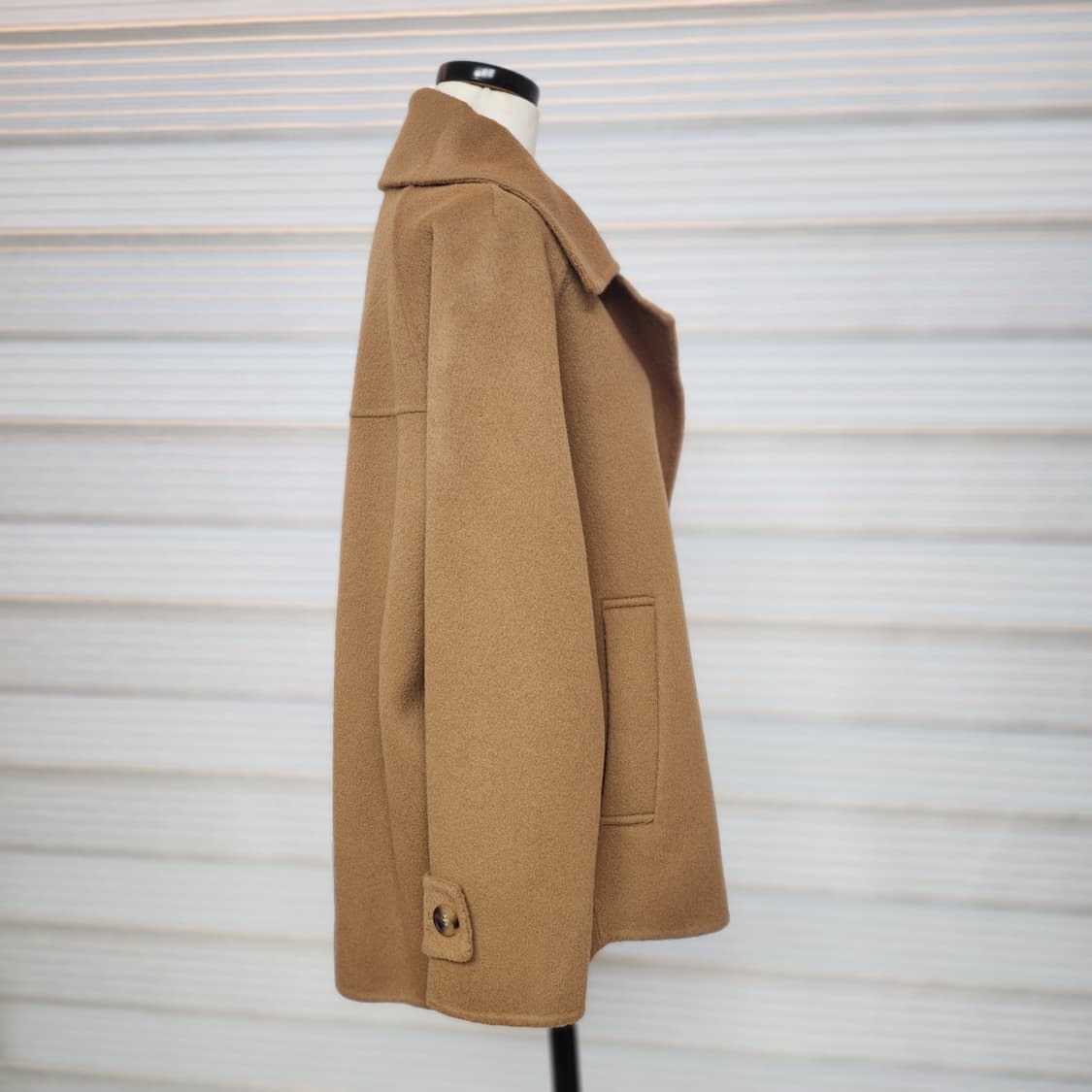 《새상품》카멜색상 울 코트 상품이미지2